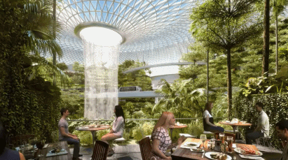 太科幻了！耗资85亿，把森林、瀑布搬进大机场！_11