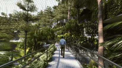 太科幻了！耗资85亿，把森林、瀑布搬进大机场！_28