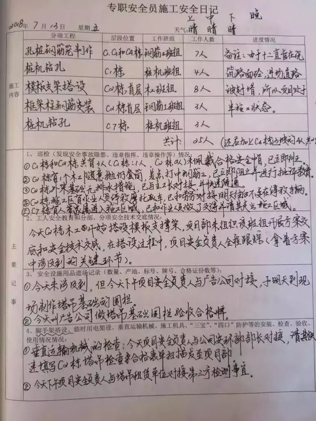 施工日志和安全日志的规范写法_1